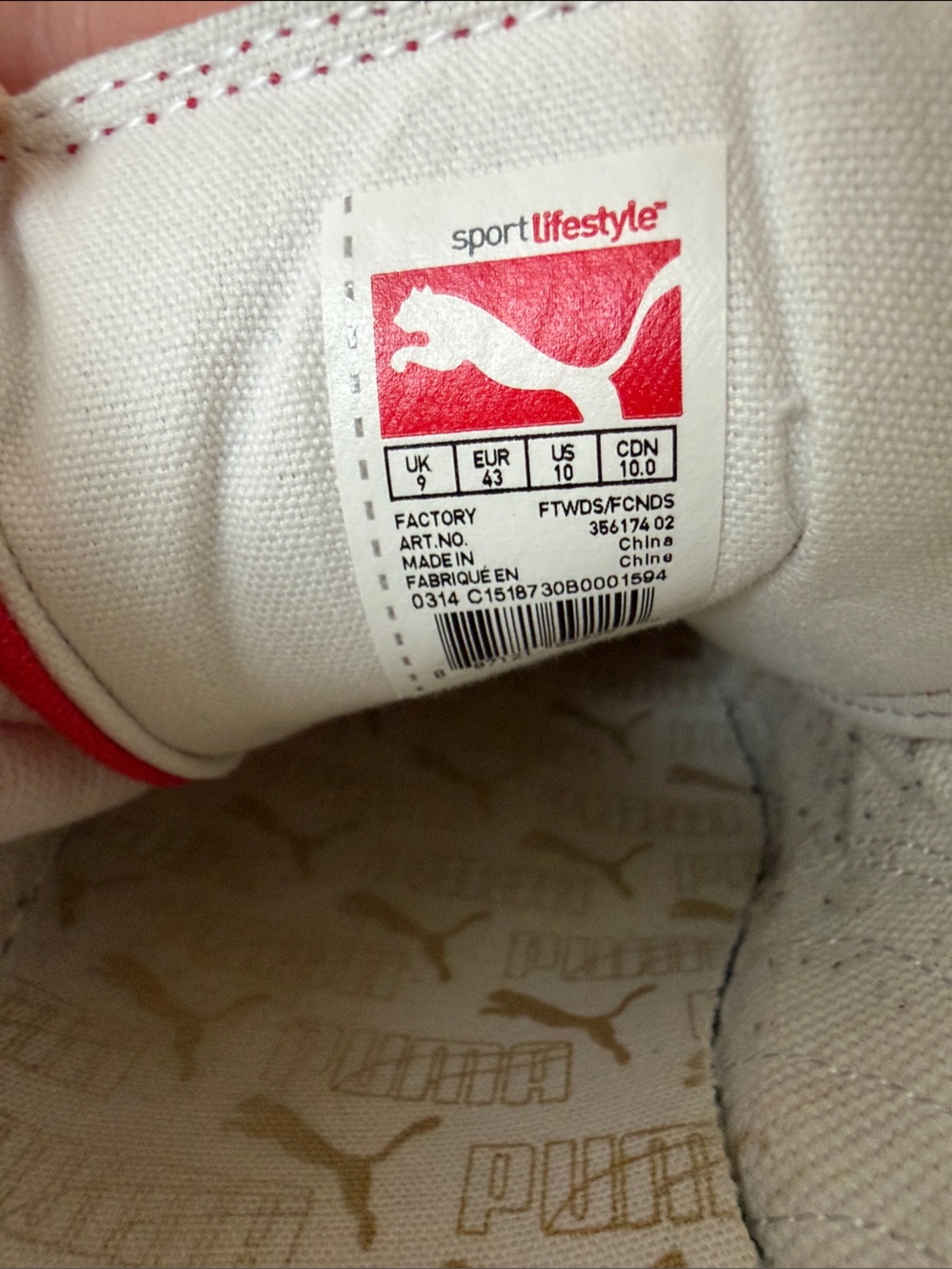 Puma Red Canvas Low-Top Sneakers with White Formstrip - Picture 2 of 7